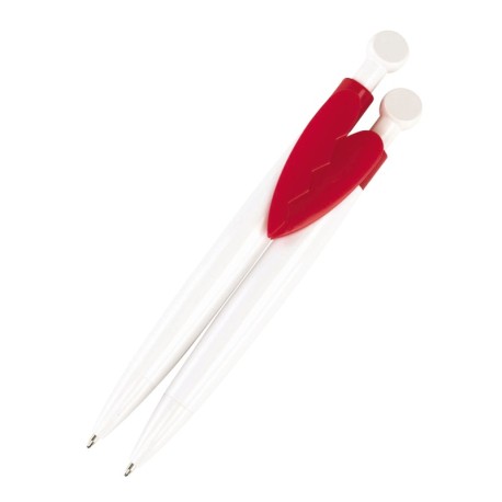Zestaw długopisów VALENTINE, biały, czerwony 56-1101169